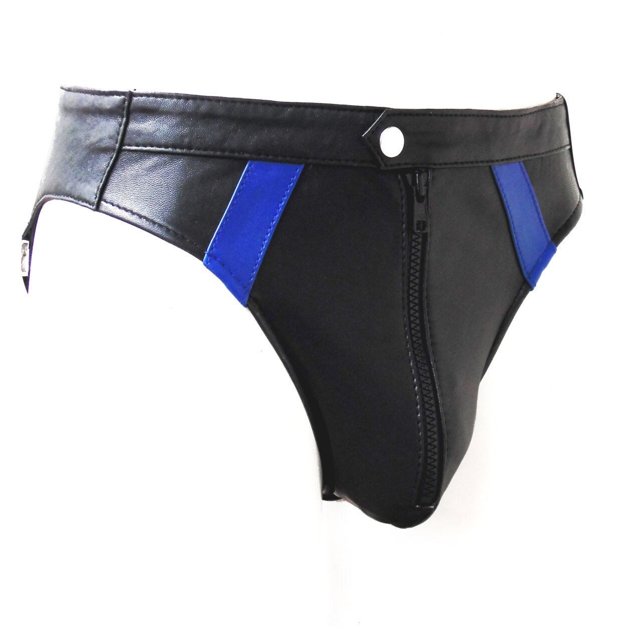 Image of Leather Jockstrap With Colour Stripes Custom Made To Order Mjo 001
