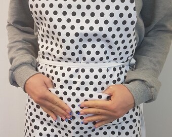 Ladies Short & Bib  SET Polka Dots Canvas Aprons