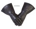 Black Gauntlet  for  Costume Real Leather  Gloves with Three Darts 