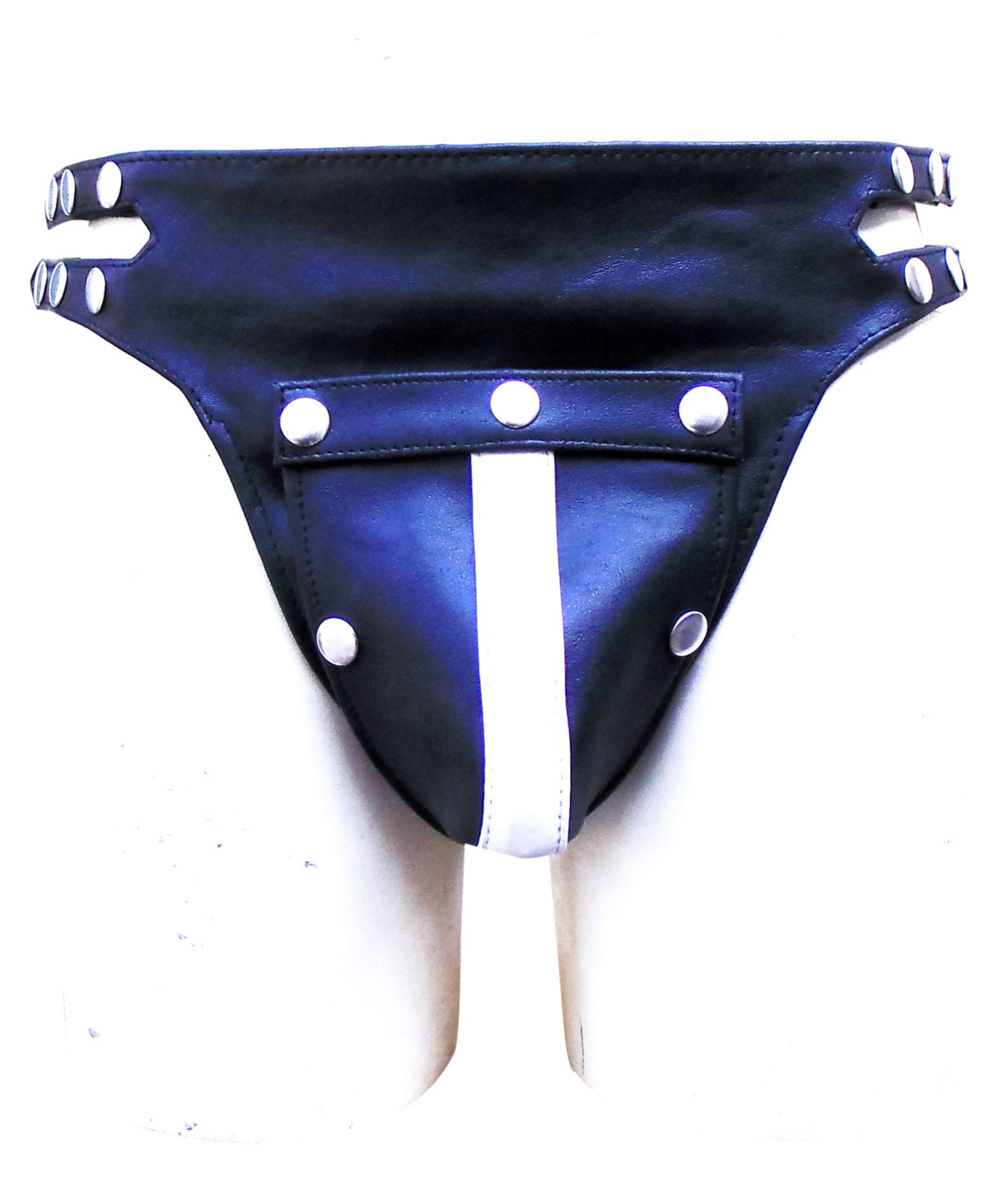 Men's Leather Jockstrap Jock Strap in Black With One White Etsy