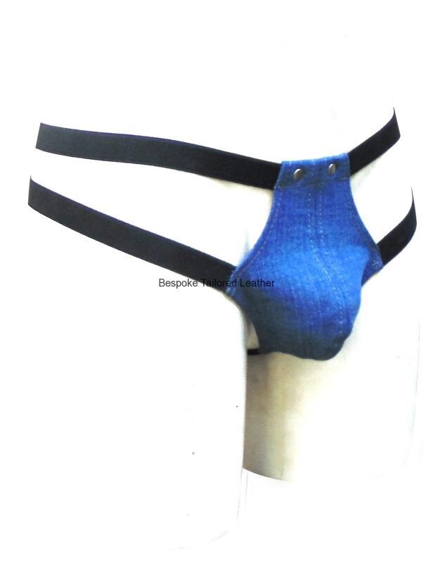 Image of Denim Elastic String Jockstraps in Mdn006