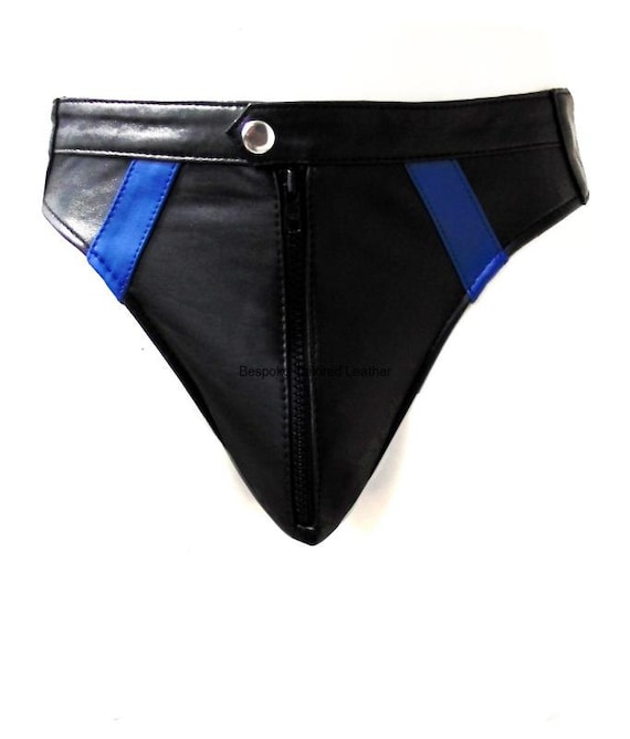 Leather Jockstrap With Colour Stripes Custom Made to Order MJO-001