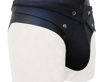 Gladiator Real Leather Briefs  in Black