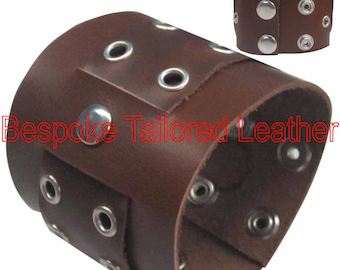 Leather Wristband With Adjustable WBN007 Custom Made To Order