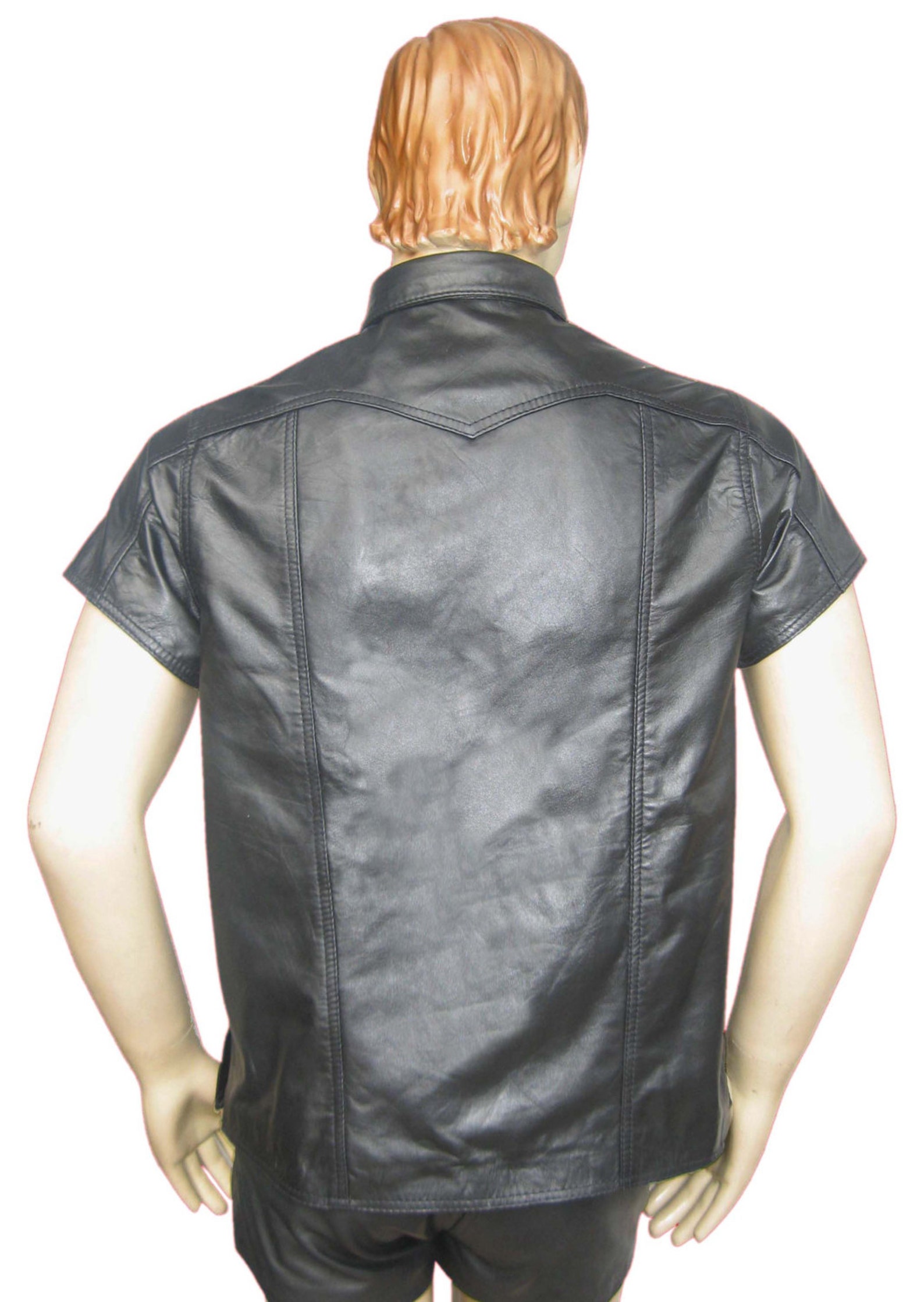 Men's Short Sleeve Leather Shirt Sheep Nappa Custom Etsy
