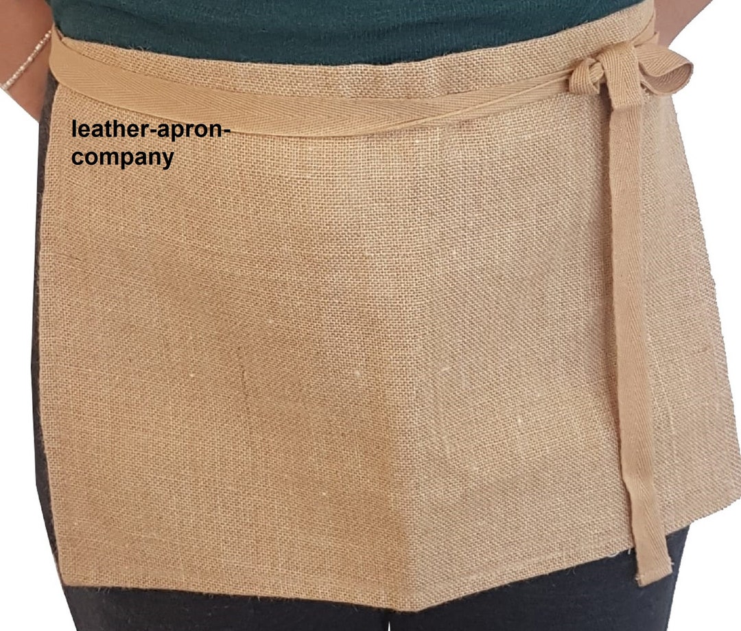 Hessian Fabric Apron Quarter Length With Pockets for Etsy