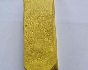 Neck Tie Real Leather in yellow Colour