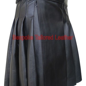 Black Hand Made Leather Kilt Genuine Leather Kilt IN Real SOFT Leather Kilt in Black BKLN001 image 1