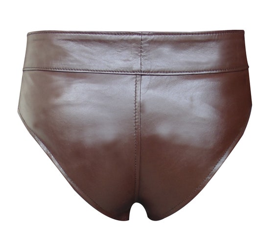 Men's Leather BRIEFS With Brown, Blue and Red Stripes JO-067 Custom Made to  Order, Plus Sizes Welcome 