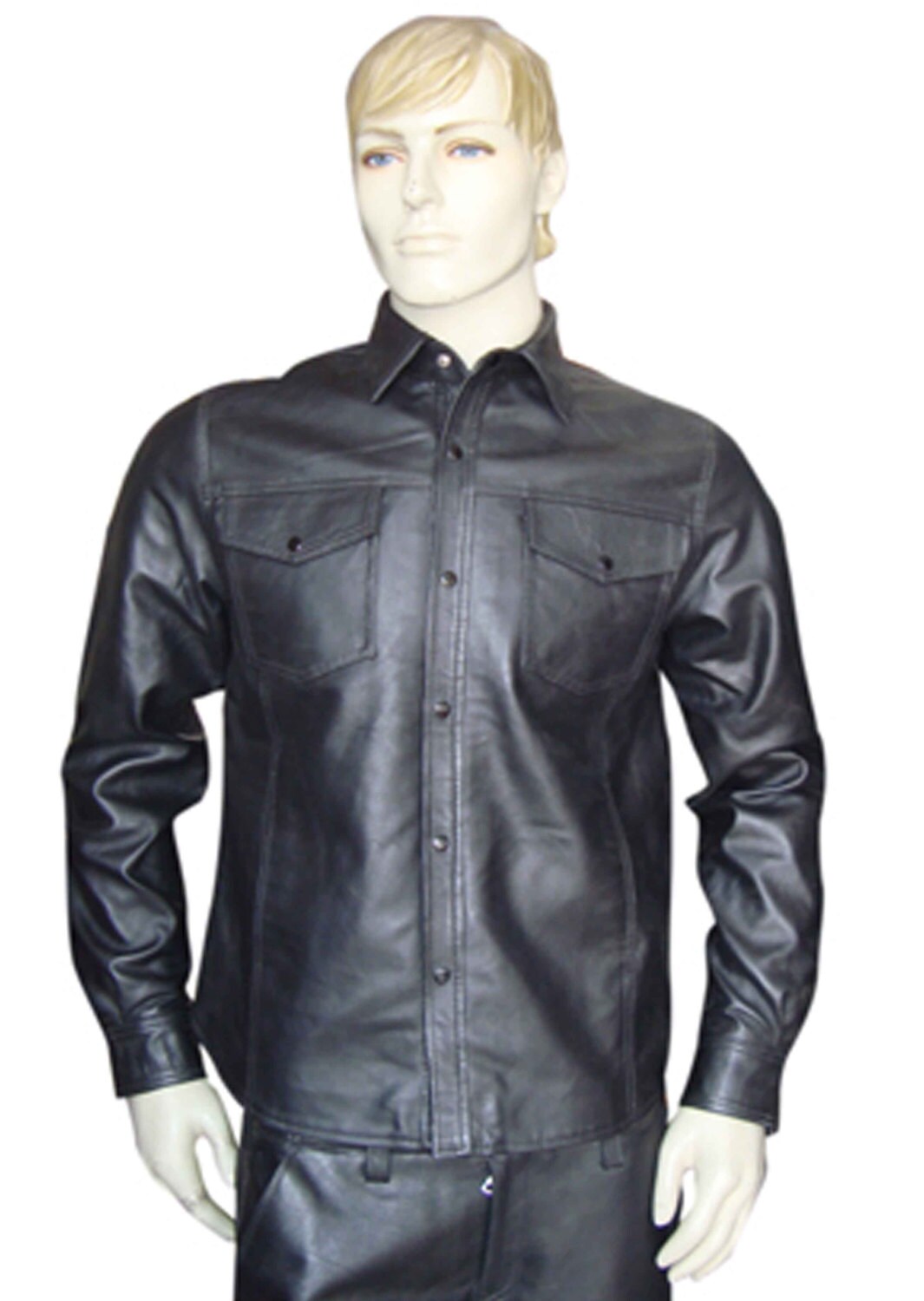 Image of Leather Shirt With 4 Pockets - Sheep Nappa Custom Made To Order Bsh208