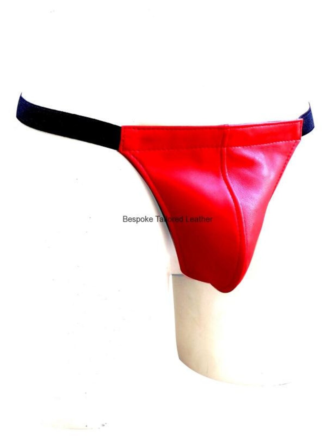 Mens Leather Thong With Side Snaps main image 1
