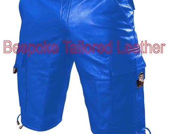 Real Leather Combat Shorts  in custom made to order BSHN004