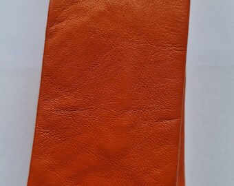 Neck Tie Real Leather in Orange Colour