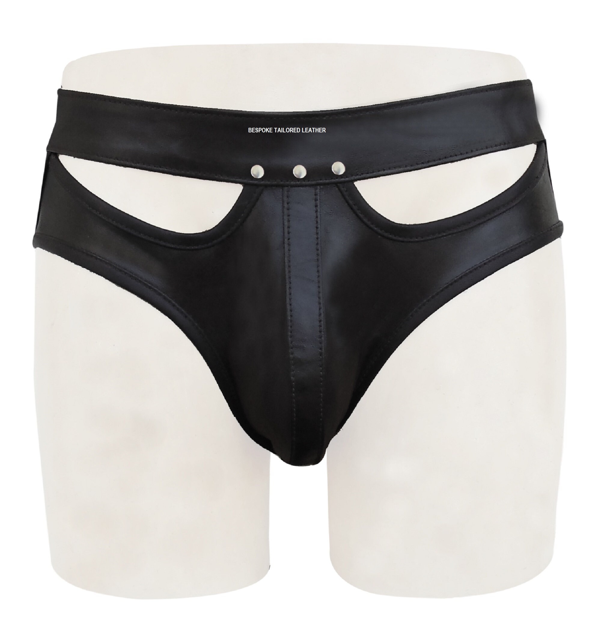 Classic Men's Plain Black Leather Jockstraps Etsy UK