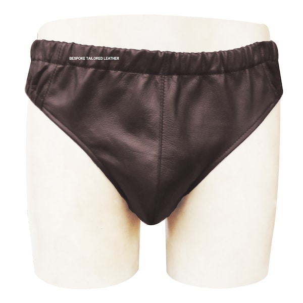 Men's Leather Brief/Underwear Custom Made To Order JO031 IN BROWN