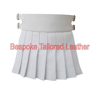 Handmade Leather Skirt Women Leather Skirt, White Leather Skirt