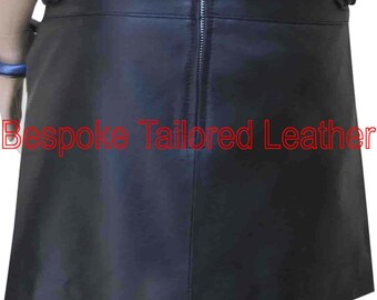 Custom Made To Order WSK004 Leather Skirt With One Side Zip Slit Clothing Womens Clothing Skirts 