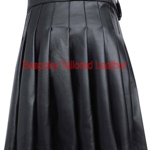 Black Hand Made Leather Kilt Genuine Leather Kilt IN Real SOFT Leather Kilt in Black BKLN001 image 3