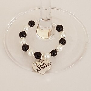 Wine Glass Charms, Chief Bridesmaid, Hen Night Favours, Hen Party Wine Glass Charms, Hen Party Decorations, Bride to be, Wedding Favours