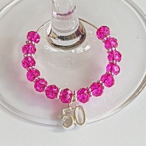Wine Glass Charms, 50th Birthday Charms, Number Charms, Golden Anniversary, Discounts available on multiple orders, please message me
