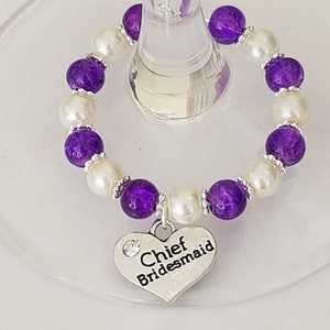 Wine Glass Charms, Chief Bridesmaid, Hen Night Decorations, Wedding Favors,Discounts available on multiple orders, please message me