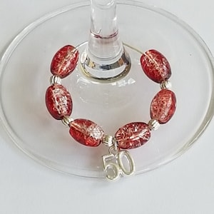 Wine Glass Charms, 50th Birthday Charms, Number Charms, Golden Anniversary Gifts, Gift Ideas, Party Decorations, Birthday Charms, Charms,