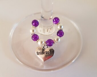 Bride to Be Wine Glass Charms, Hen Party Favors