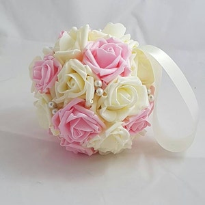 3 - 7&quot; Wedding Pomanders, Wedding Flower Balls, Flower Girl Kissing Ball,  Bouquet Alternative