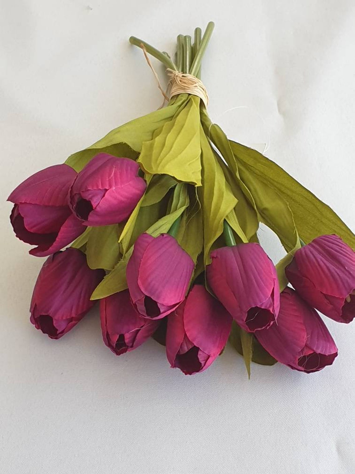 Silk Tulip Bunch 9 Stems per Bunch 30cm Length Flower Head Etsy