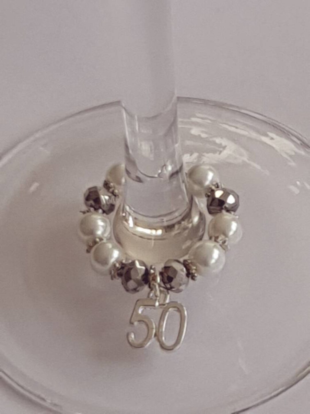 Wine Glass Charms 50th Birthday Charms Number Charms Etsy