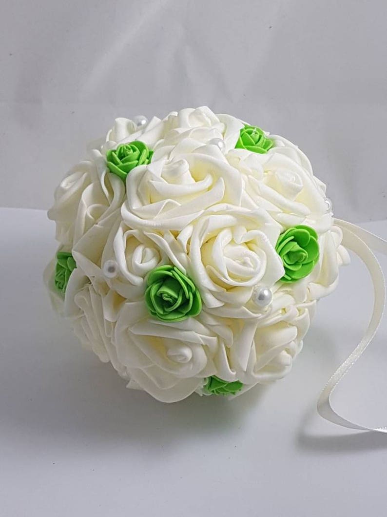 3 7 Wedding Pomander, Wedding Flower Balls, Flower Girl Kissing Ball, Bouquet Alternative image 2