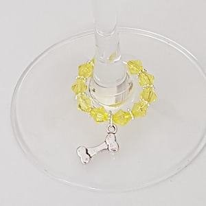 Wine Glass Charms, Dog Theme Charms, Glass Charms, Gift Ideas, Teacher Gifts, Dog Lover Charms, Wedding Favours