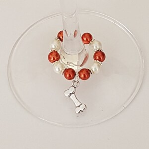 Wine Glass Charms, Dog Theme Charms, Glass Charms, Gift Ideas, Teacher Gifts, Dog Lover Charms, Wedding Favours