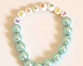 Kinder Epilepsie Medizinisches Alarm Armband, personalisierte Perlen ID, 15,5 cm