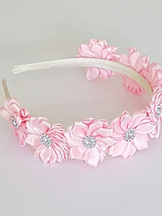 Fatto a mano oro perla cristallo sposa matrimonio ballo Tiara Fascia Per Capelli Aliceband