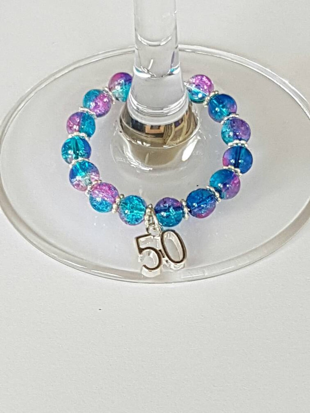 Wine Glass Charms, 50th Birthday Charms, Number Charms, Anniversary