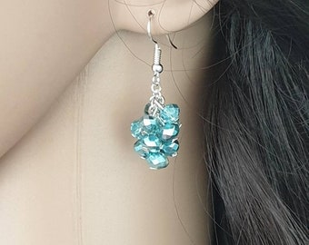 45mm Crystal Cluster Earrings, Statement Earrings, Gift ideas, Fashion Earrings, Cluster Bead Dangle Earrings, Party Earrings