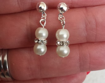 Wedding Pearl Earrings, Dainty Earrings, Bridesmaid Gift, Wedding Earrings, Pearls, Pearl Earrings, Ivory Pearls, Wedding Jewellery, Earring