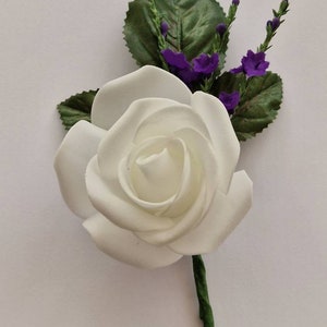 Buttonhole, Wedding Flowers, Boutonniere, Corsage, Grooms Wear, Groomsman, Ivory Roses,