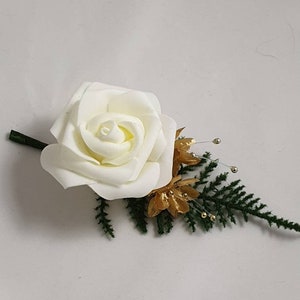 Buttonhole, Wedding Flowers, Boutonniere, Corsage, Grooms Wear, Groomsman, Ivory Roses,