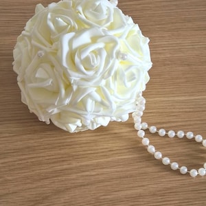3&quot; - 8&quot; Wedding Pomander, with pearl handle, Wedding Flower Balls, Flower Girl Kissing Ball,  Bouquet Alternative