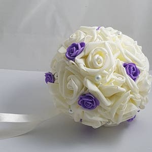 3 7 Wedding Pomander, Wedding Flower Balls, Flower Girl Kissing Ball, Bouquet Alternative zdjęcie 1