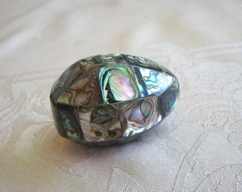 ABALONE~Paua~Shell~PAPERWEIGHT~EGG~Hand Crafted~Very Pretty~VinTage~No Issues to Note