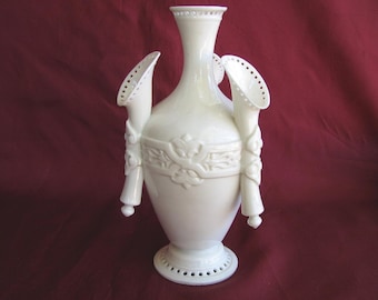 ROYAL WORCESTER~English~Spill~VASE~Antique~Hallmarked~1881~UnUsual DeSign~3 Posey~Pierced Rims~UnUSED ?