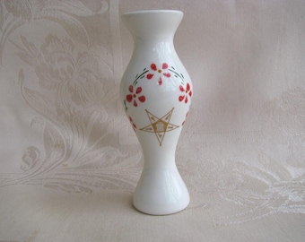 Order of the~EASTERN STAR~Ceramic~Hand Made / Hand Painted~Bud~VASE~VinTage~1970's ?