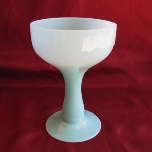 Hand Blown~BLUE~Art~Glass~CHALICE~Goblet~Wine Glass~Ground & Polished Rim~ExCellent UnUSED Condition~VinTage~Mid Century~7 inches Tall~