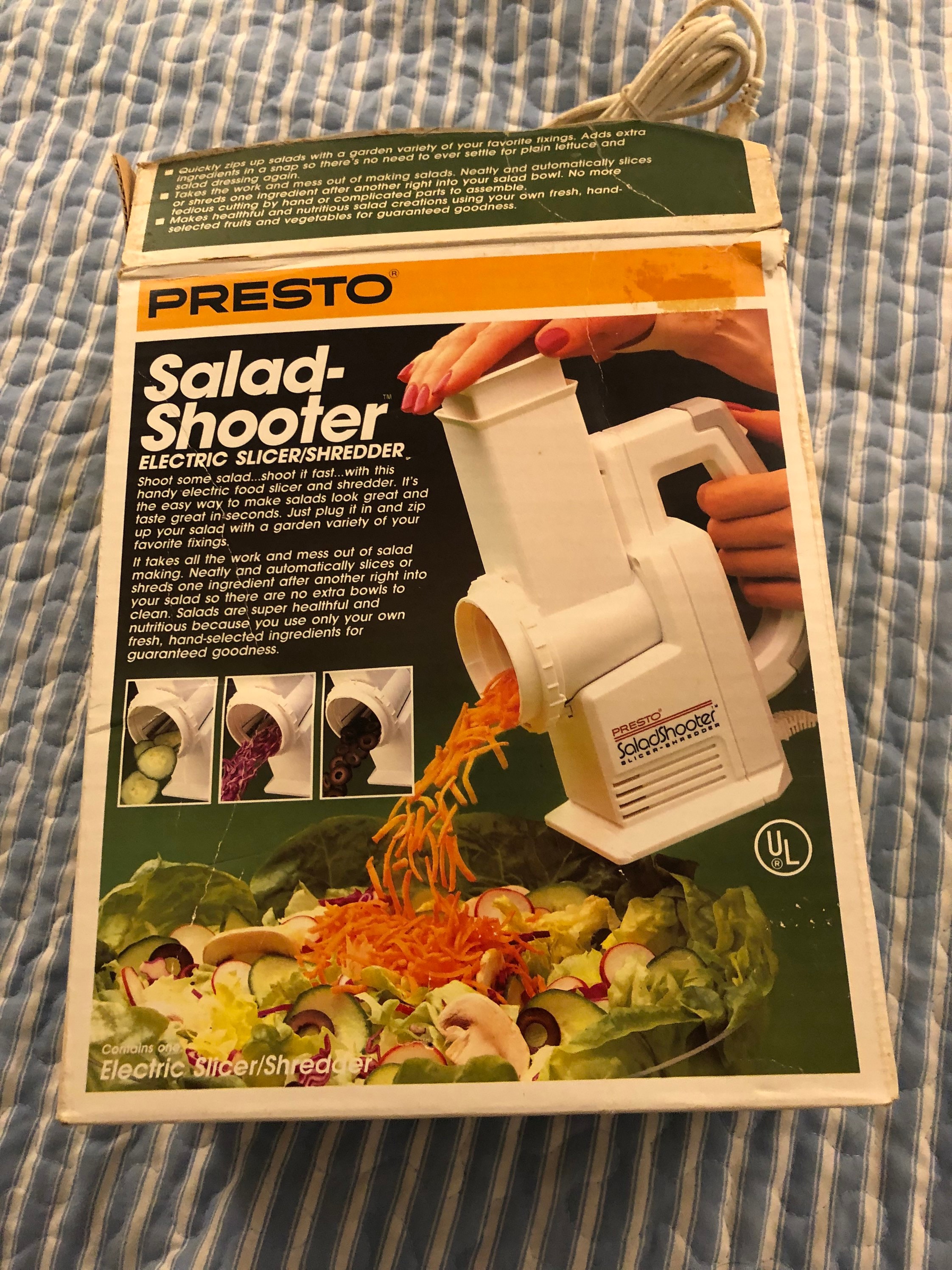 Vintage PRESTO Salad Shooter Electric Slicer / Shredder Make Salad
