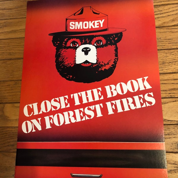 Vintage 1970's  Smokey the Bear Poster   Close the Book on Forest Fires