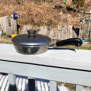 Vintage 1801 Revere Ware 7 inch Skillet Fry Pan with Lid Clinton ILL USA