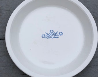 Vintage Corningware Blue Cornflower Pie Plate USA Corning 1970's